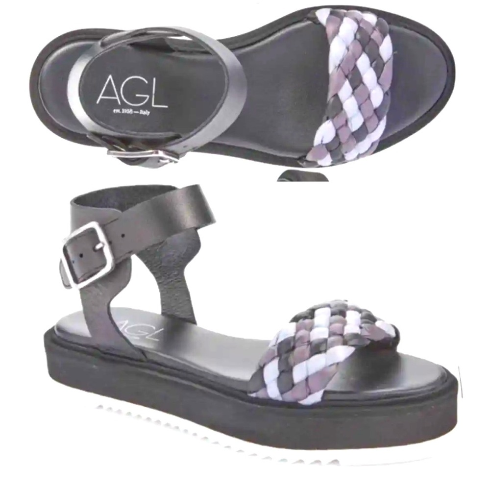 AGL “CRUISE READY” ITALIAN MADE  Milea Platform Sandals 39.5 US 9.5